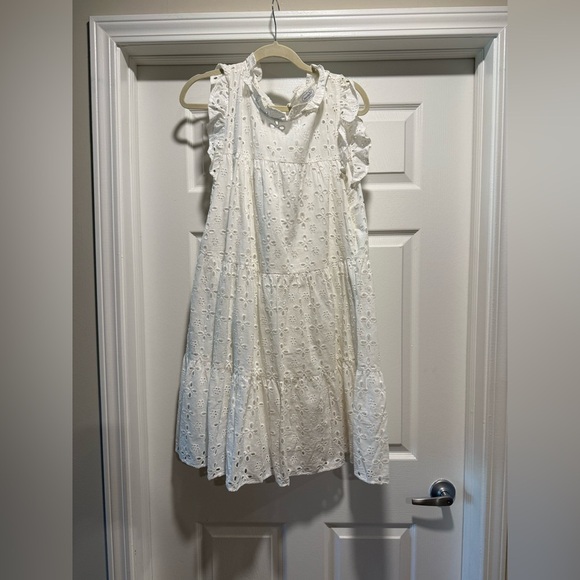 Mud Pie White Sleeveless Sundress with Flutter Sleeves - NWOT - Picture 1 of 4